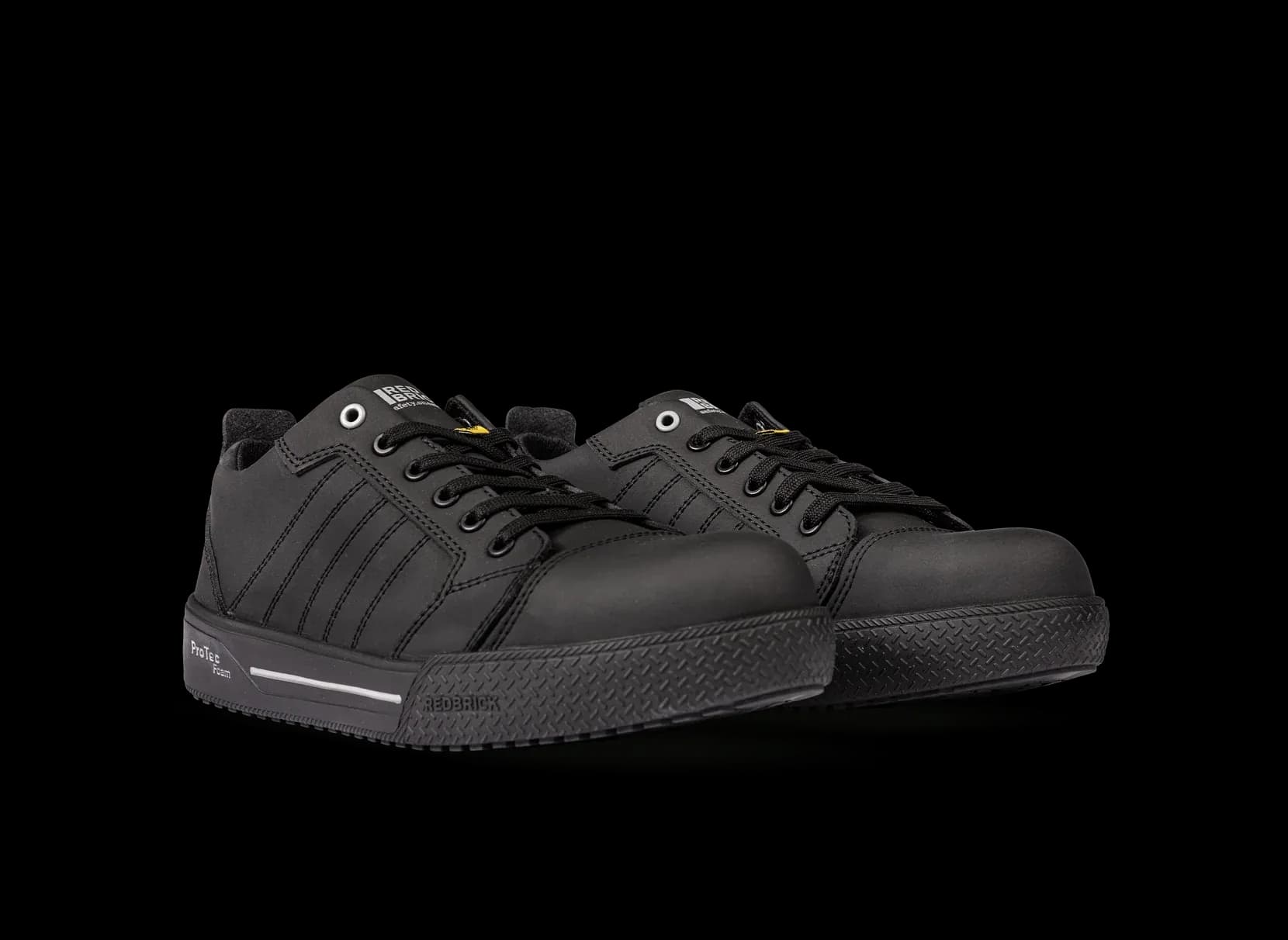 Front view of a pair of Redbrick Beater Low work shoes