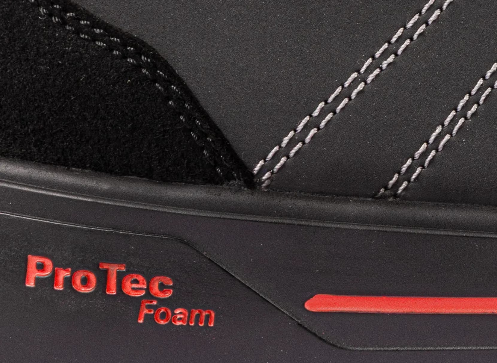 Close up stitches Redbrick Champ Low Safety Sneaker