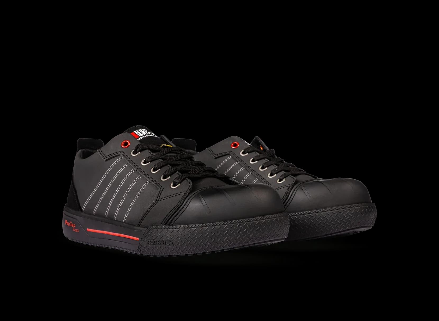 Front view of a pair of Redbrick Champ Low safety sneakers
