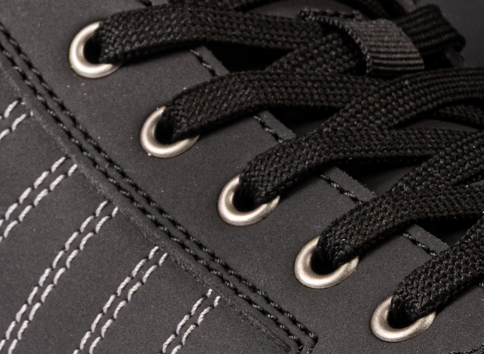 Close up of eyelets Redbrick Champ High work shoe