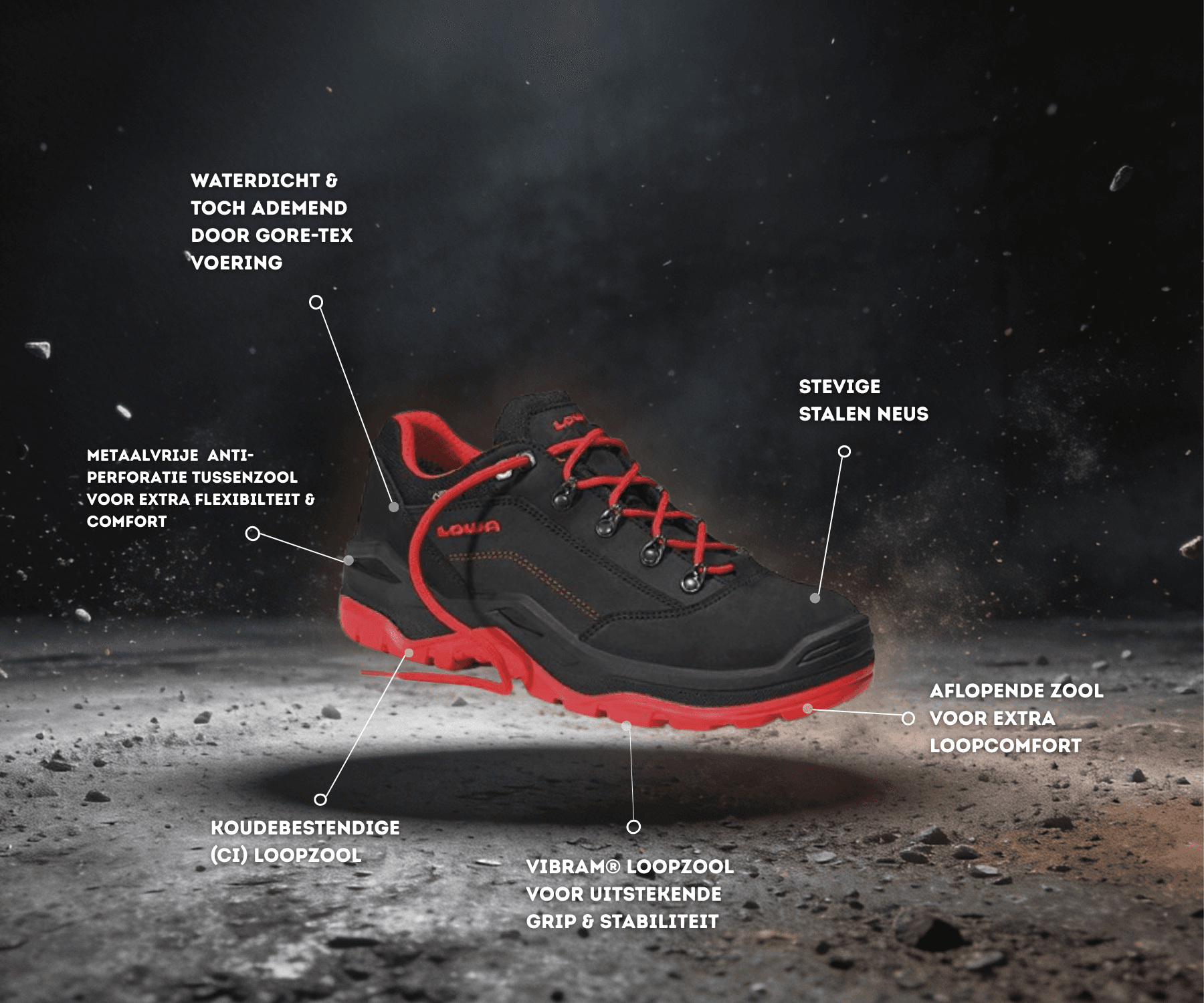 Lowa Renegade Work low red specifications