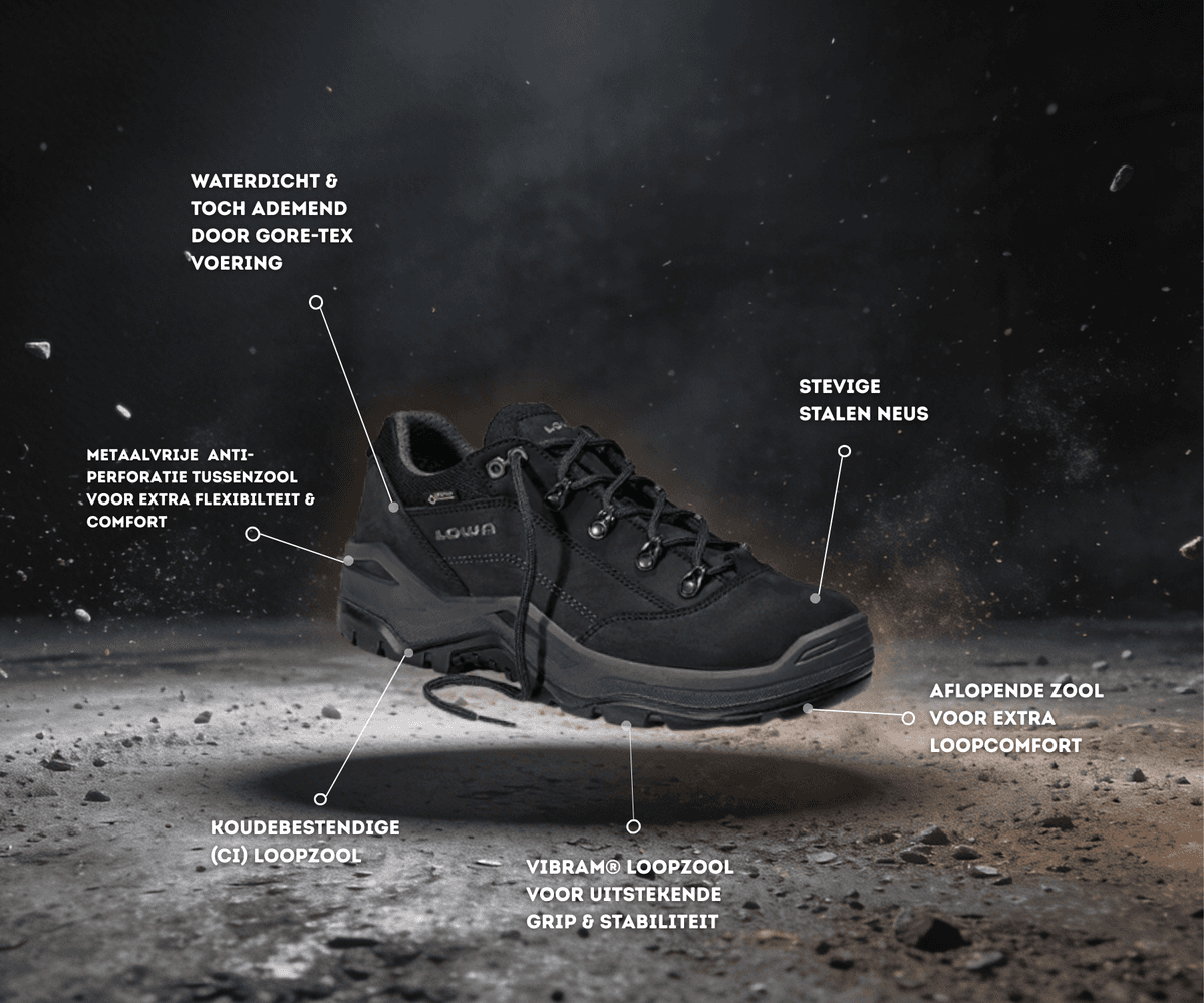 Lowa Renegade Work low black specifications