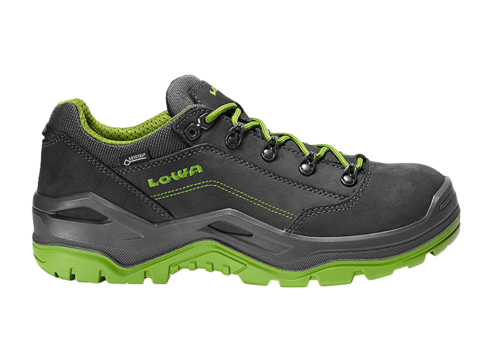 Zij aanzicht LOWA RENEGADE Work GTX green Lo S3 CI