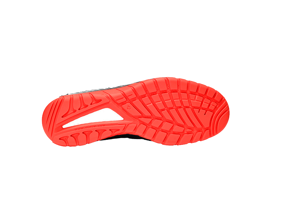 Sohlenansicht MADDOX BOA schwarz-rot Low ESD S3S