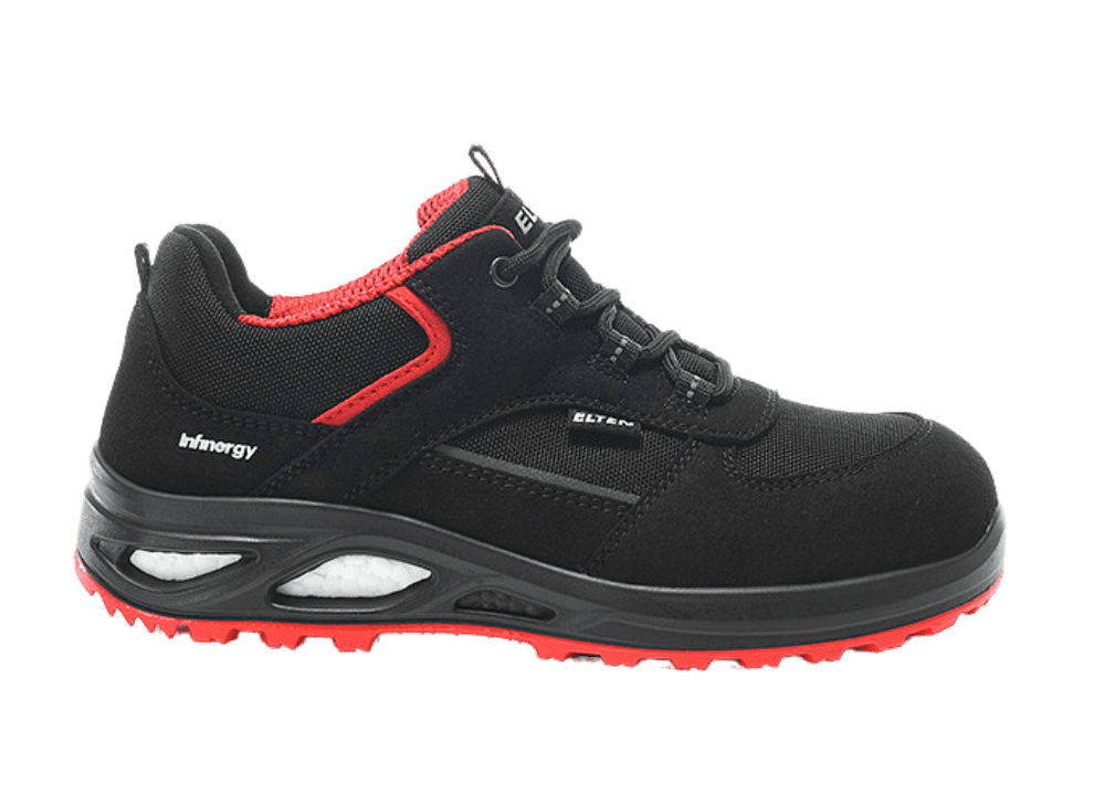 Rechter aanzicht Elten HANNAH XXTL black-red Mid ESD S3S