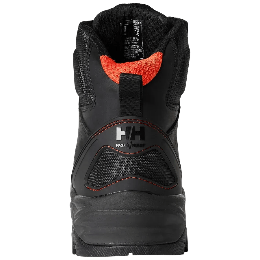 Back view of the heel of the Helly Hansen Oxford mid work shoe