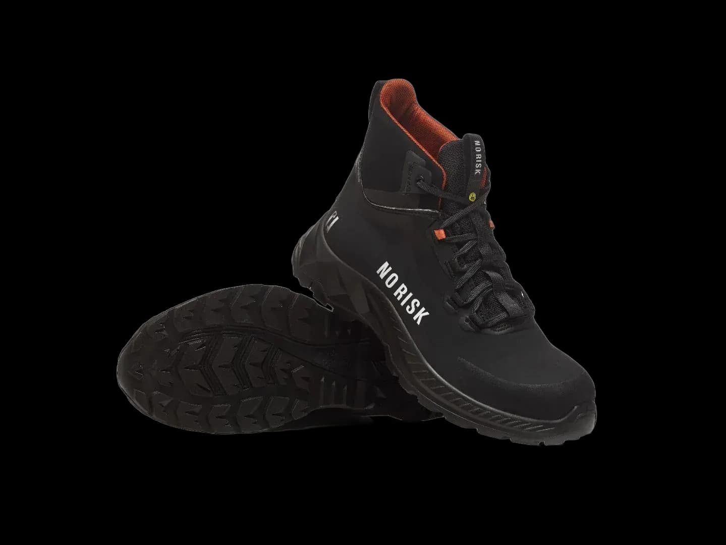 A pair of No Risk X-treme Black safety shoes