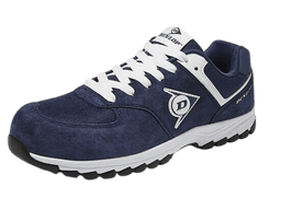Right front view Dunlop Flying Arrow navy low safety sneaker S3