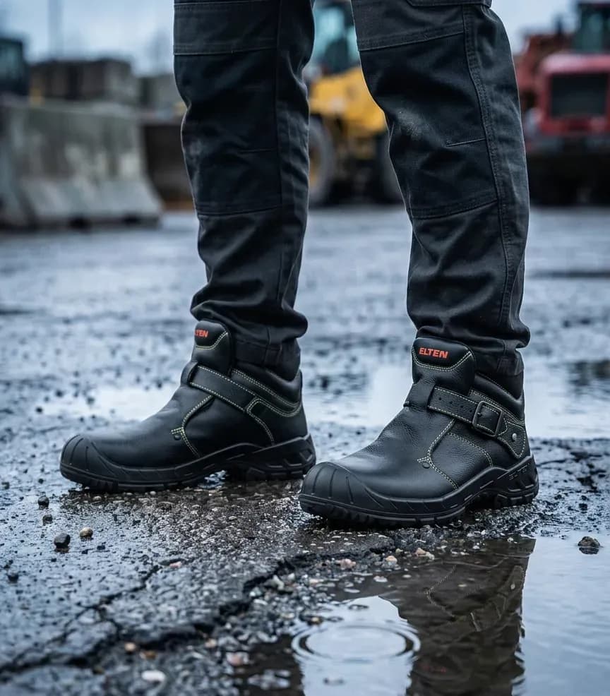 Atmospheric image of Elten Carl on a wet construction site