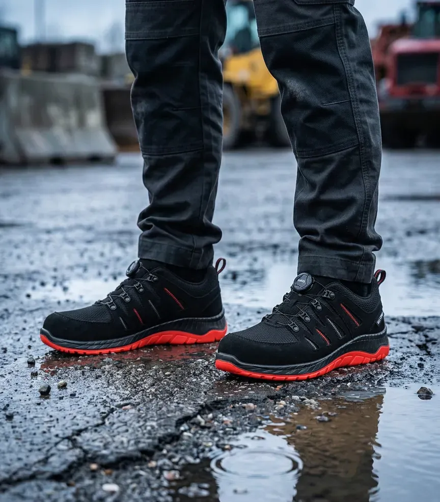 Sfeerafbeelding Elten Maddox boa black red Laag op natte bouwplaats
