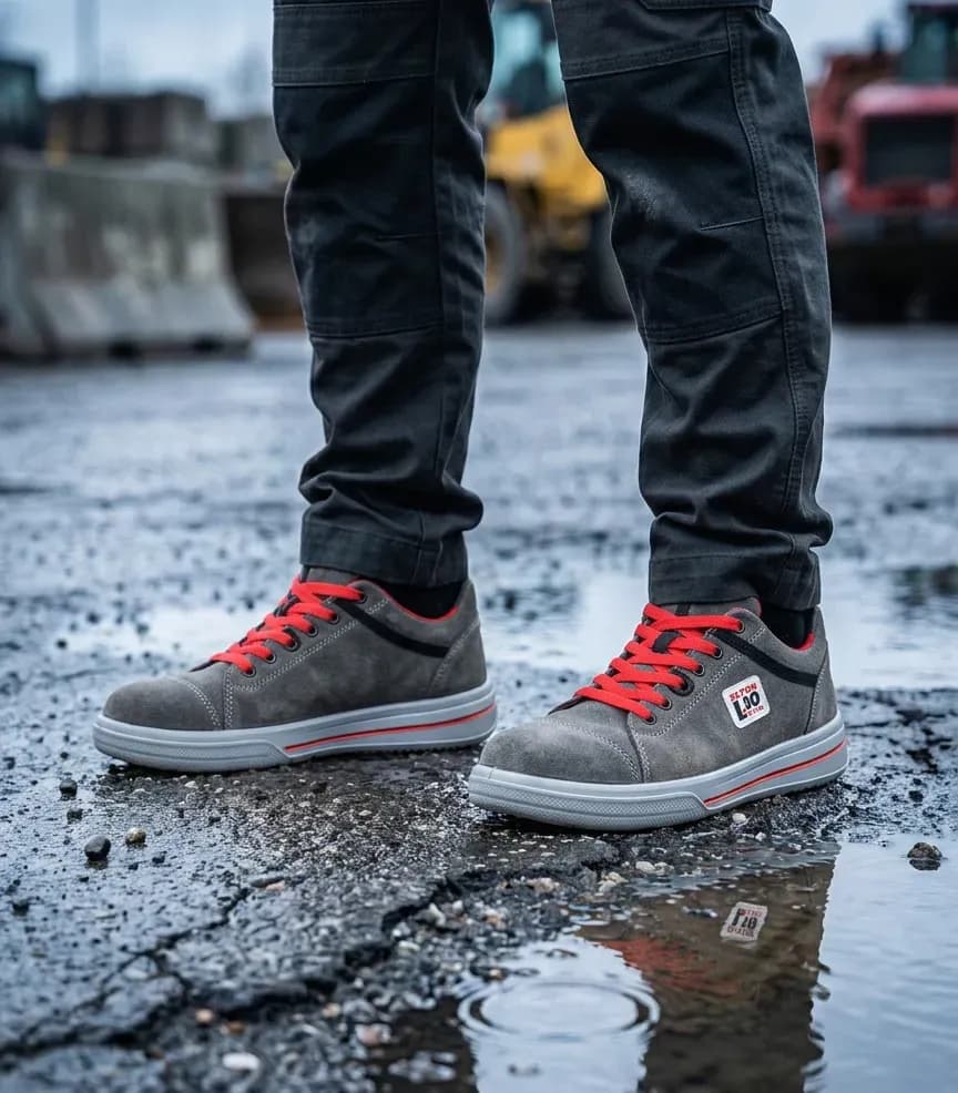 Atmospheric image Elten Vintage Low on a wet construction site