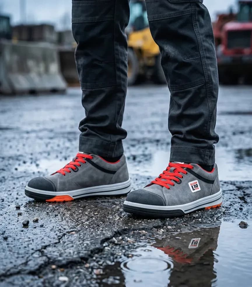 Atmospheric image Elten Vintage pirate Low on wet construction site