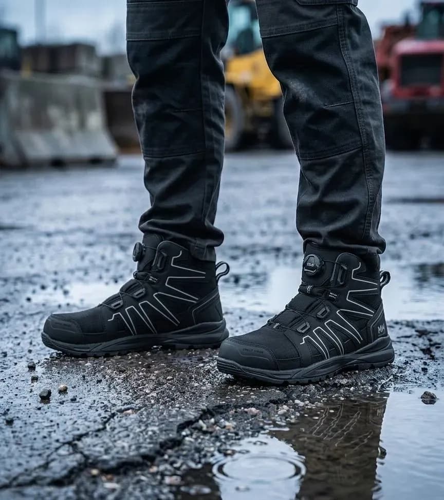 Sfeerafbeelding Helly Hansen Manchester Mid BOA op natte bouwplaats