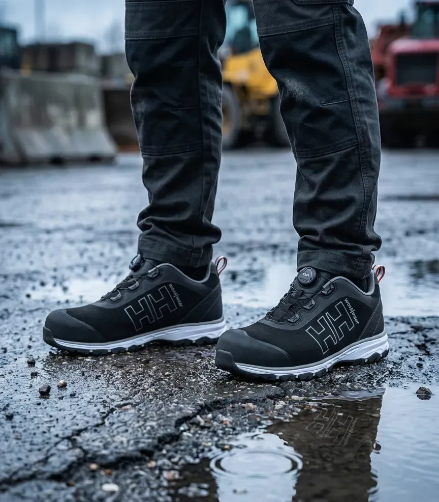 Stimmungsbild Helly Hansen 78235 Evolution Boa 930 auf nasser Baustelle
