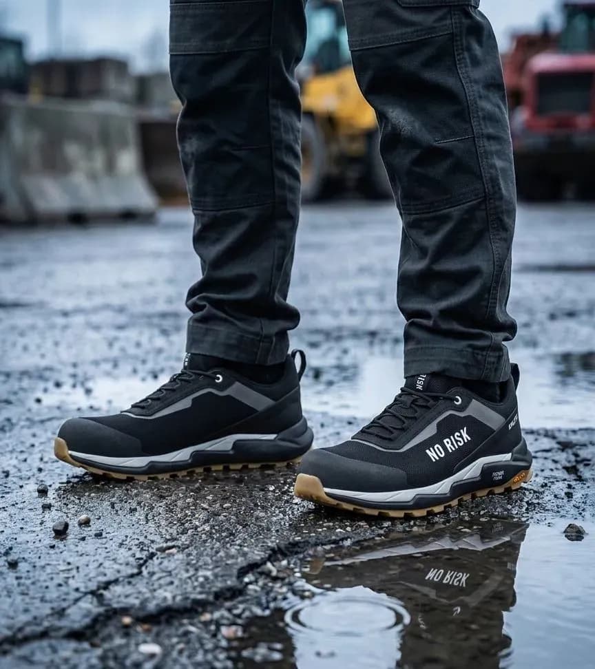 Sfeerafbeelding No Risk Athletic Low Black op natte bouwplaats