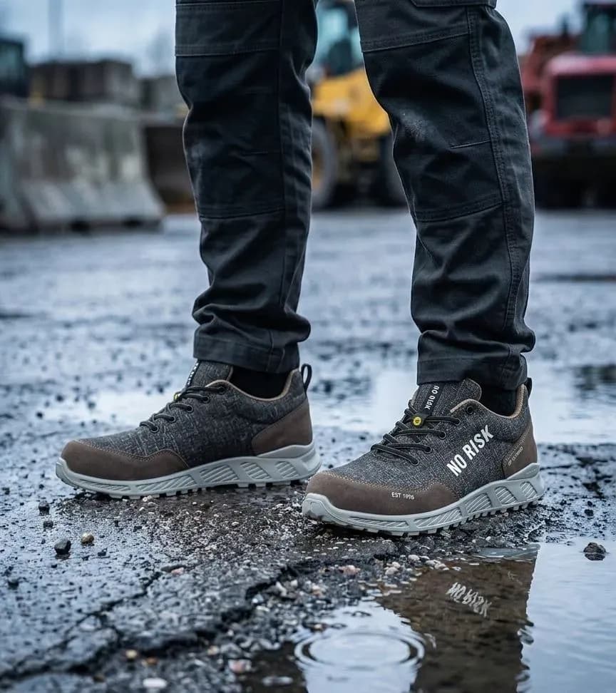 Atmospheric image of No Risk Black Panther Ultimate on a wet construction site