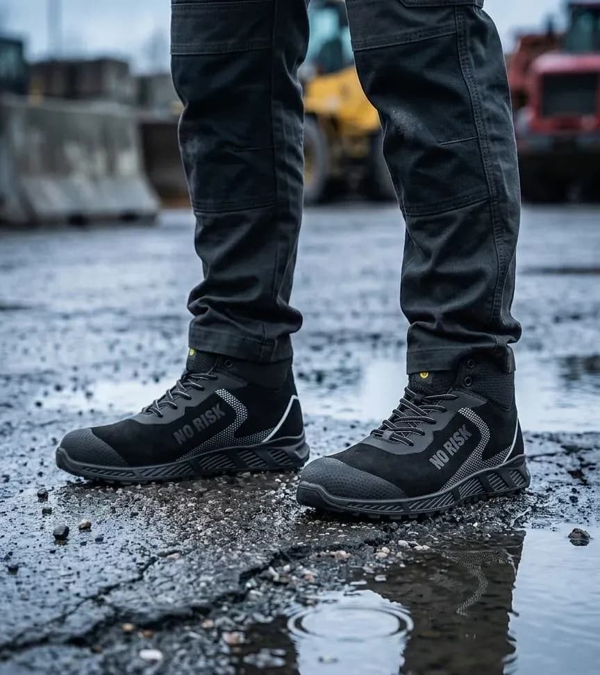 Atmospheric image No Risk Black Tiger on a wet construction site