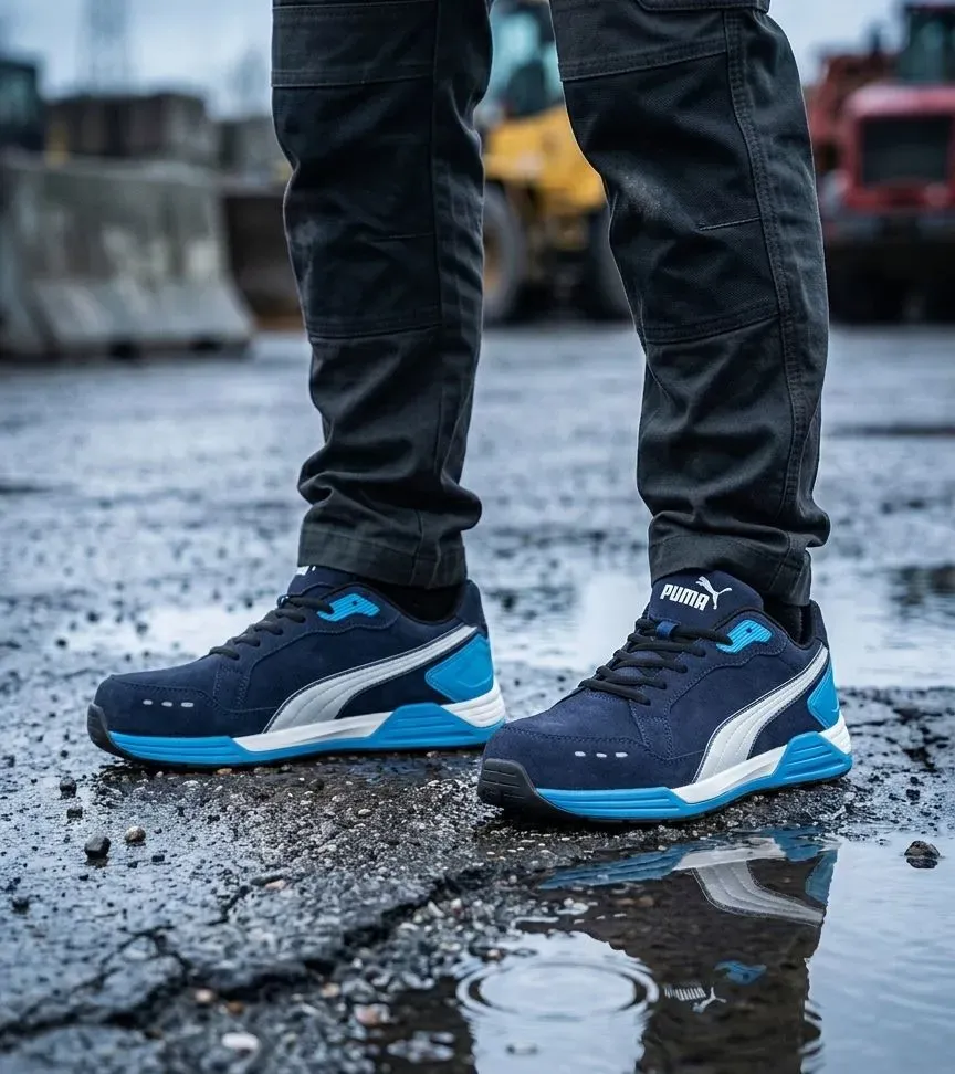Sfeerafbeelding Puma Airtwist Blue Laag op natte bouwplaats