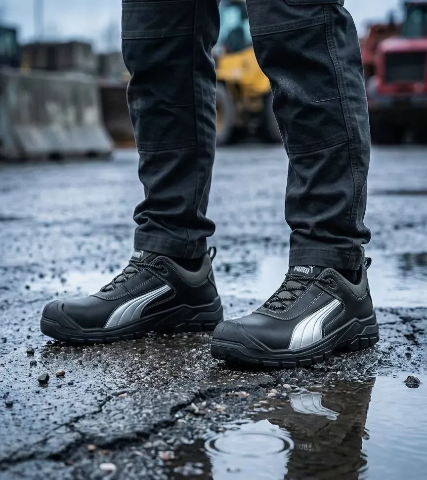 Sfeerafbeelding Puma Safety Cascades Laag op natte bouwplaats