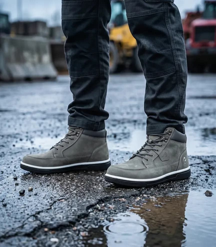 Obrazek atmosferyczny Quick Flame na mokrym placu budowy