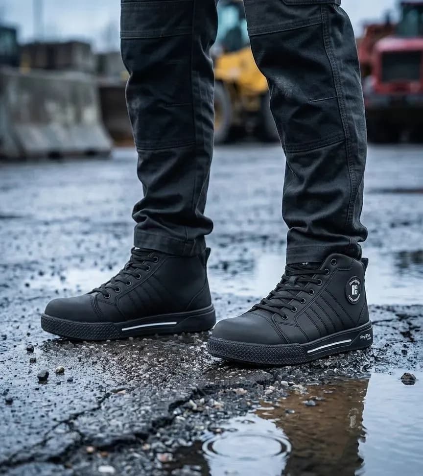 Atmospheric image of Redbrick Beater High on a wet construction site