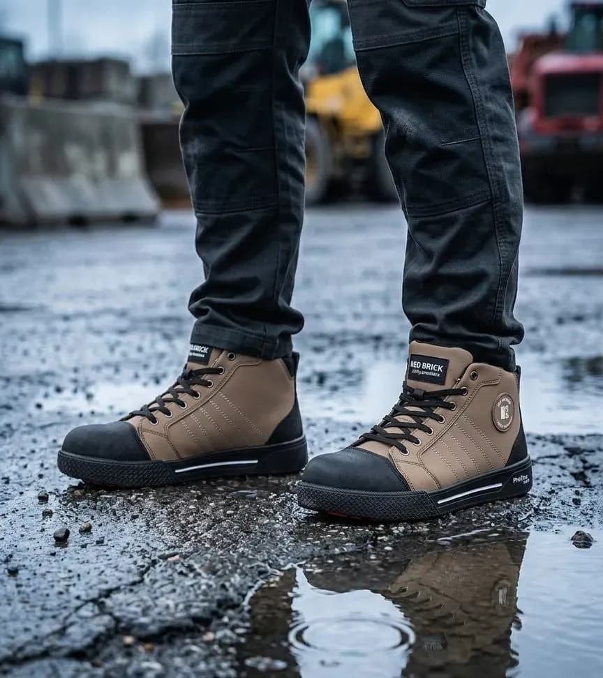 Atmospheric image of Redbrick Jump High on a wet construction site