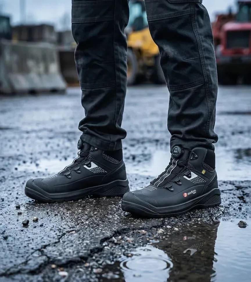 Sfeerafbeelding Sixton Muscle BOA Hoog 43488-01 op natte bouwplaats